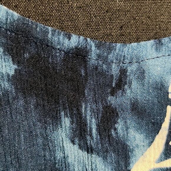 Pineapple Moon dress pineapples navy white short handmade Large Indonesia - Picture 3 of 7